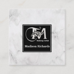 Tarjeta De Visita Cuadrada Mármol blanco profesional