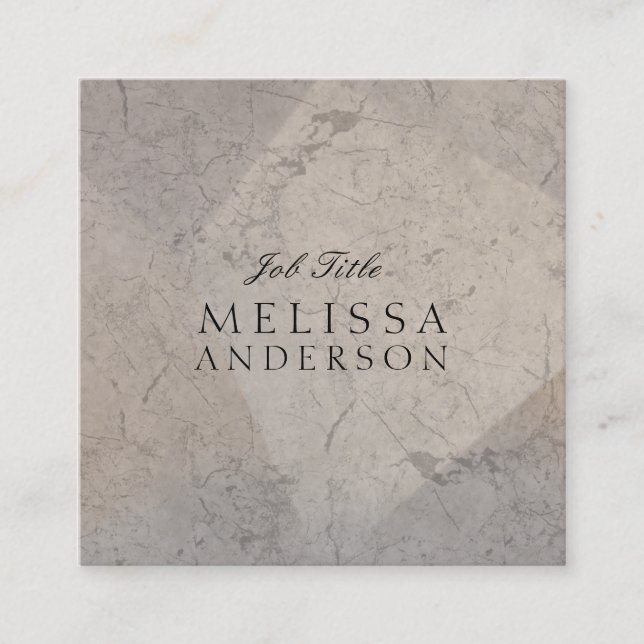 Tarjeta De Visita Cuadrada Mármol elegante moderno profesional (Anverso)