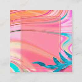 Tarjeta De Visita Cuadrada Mármol tropical en blanco