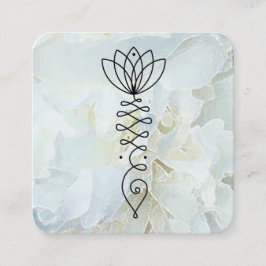 Tarjeta De Visita Cuadrada *~* Masaje de corazón sano Peony Reiki Yoga Lotus