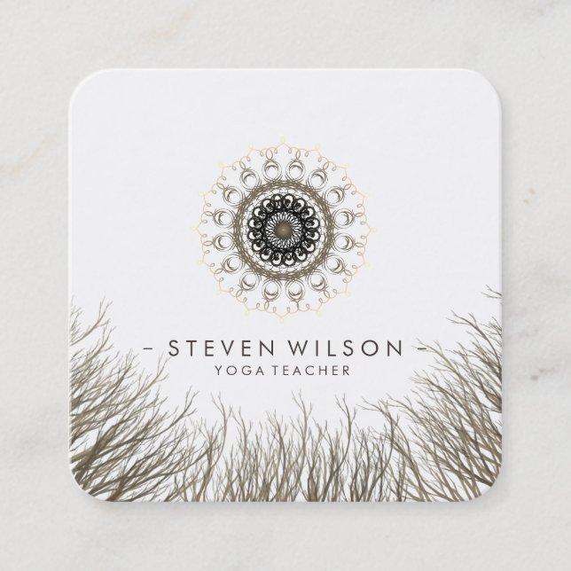 Tarjeta De Visita Cuadrada Masaje holístico de meditación de yoga Mandala Dam (Anverso)