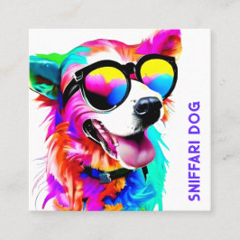 Tarjeta De Visita Cuadrada Mascota audaz Sitter Dog Walker