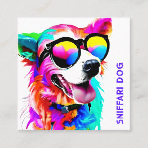 Tarjeta De Visita Cuadrada Mascota audaz Sitter Dog Walker