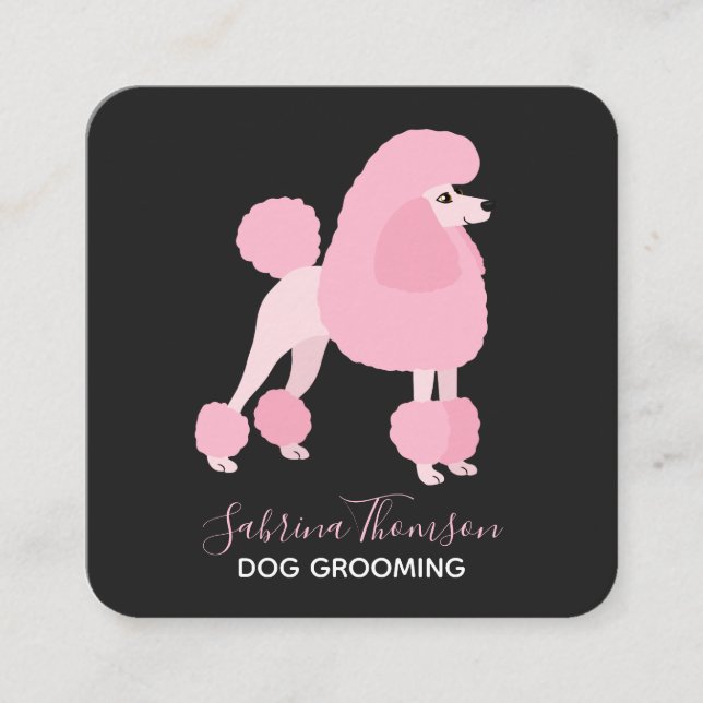 Tarjeta De Visita Cuadrada Mascota de cangrejos rosados (Anverso)