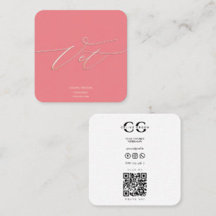 Tarjeta De Visita Cuadrada Mascota de VET Groom Care Dog Experto en Veterinar