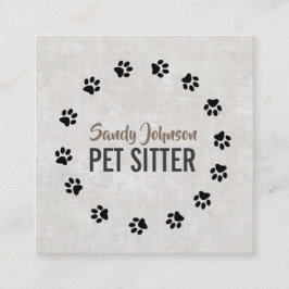 Tarjeta De Visita Cuadrada Mascota Dog Sitters Sitting Services Business