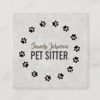 Tarjeta De Visita Cuadrada Mascota Dog Sitters Sitting Services Business