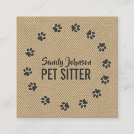 Tarjeta De Visita Cuadrada Mascota Dog Sitters Sitting Services Business