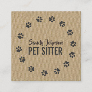 Tarjeta De Visita Cuadrada Mascota Dog Sitters Sitting Services Business