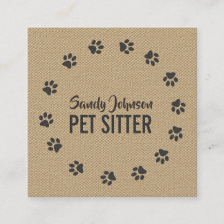 Tarjeta De Visita Cuadrada Mascota Dog Sitters Sitting Services Business