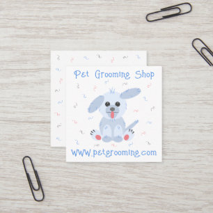 Tarjeta De Visita Cuadrada Mascota Perro Grooming Personalizado