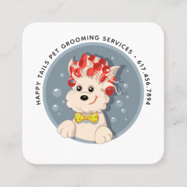 Tarjeta De Visita Cuadrada Mascota Personalizado moderno Grooming