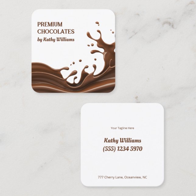 Tarjeta De Visita Cuadrada Master Chocolatier (Anverso / Reverso)