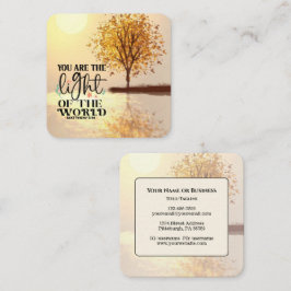 Tarjeta De Visita Cuadrada Mateo 5:14 Tú eres la luz de la Biblia Mundial