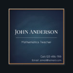 Tarjeta De Visita Cuadrada Mathematics Maacher Blue Chalkboard Elegant Tutor<br><div class="desc">Estas simples y elegantes tarjetas de visita serían perfectas para profesores o tutores de matemáticas. Añada fácilmente sus propios detalles haciendo clic en la opción "personalizar esta plantilla". Si tiene alguna pregunta o petición relacionada con el diseño,  no dude en ponerse en contacto con nosotros.</div>