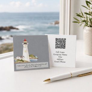Tarjeta De Visita Cuadrada Matthew 11:28 Faro