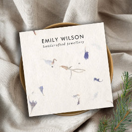 TARJETA DE VISITA CUADRADA MAUVE PETAL HANDMADE PAPEL STUD EARRING PANPLAY