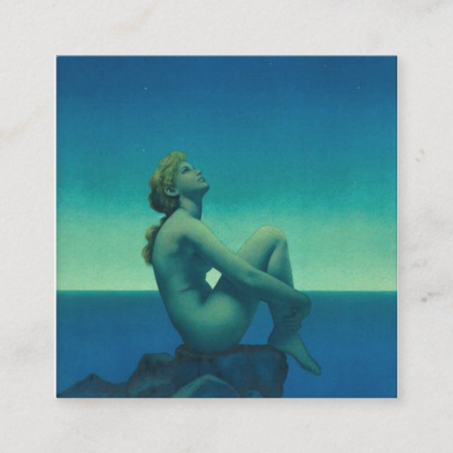 Tarjeta De Visita Cuadrada Maxfield Parrish Stars (Anverso)