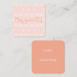Tarjeta De Visita Cuadrada MAZIPOODLES Nombre de punto estriado floral