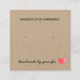 Tarjeta De Visita Cuadrada Me encanta el corazón hecho a mano por el propieta