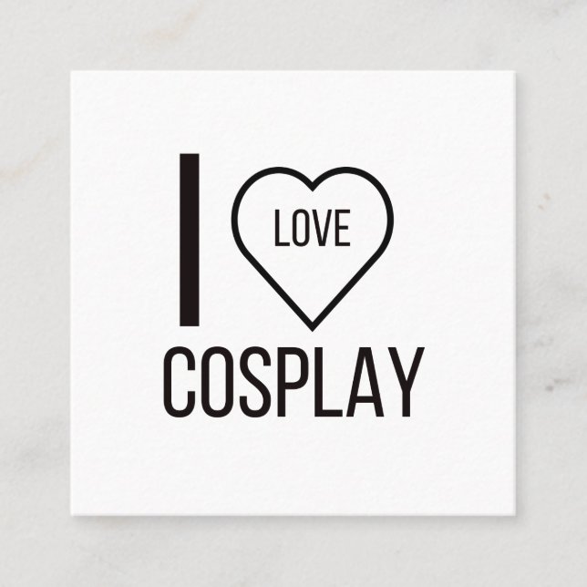 TARJETA DE VISITA CUADRADA ME ENCANTA EL COSPAY (Anverso)