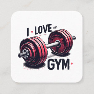Tarjeta De Visita Cuadrada Me encanta el gimnasio