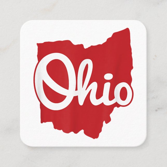 Tarjeta De Visita Cuadrada Me encanta mi guión de inicio de Ohio (Anverso)