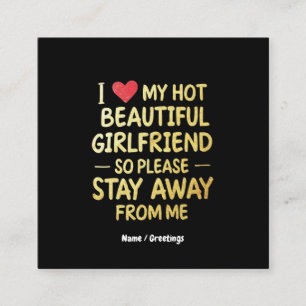 Tarjeta De Visita Cuadrada Me Encanta Mi Hermosa Novia Caliente, Así Que Por 