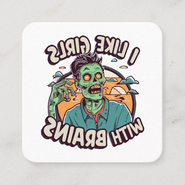 Tarjeta De Visita Cuadrada Me gustan los Chicas con cerebro (Anverso)