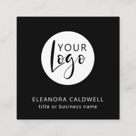 Tarjeta De Visita Cuadrada Media social QR Code Your Logo Black