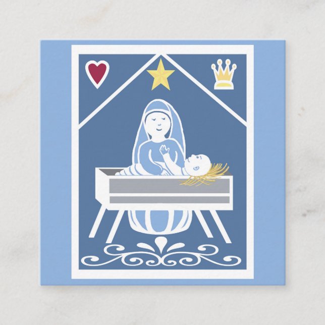 Tarjeta De Visita Cuadrada Mediación de los Navidades del Rey de Reyes (Anverso)