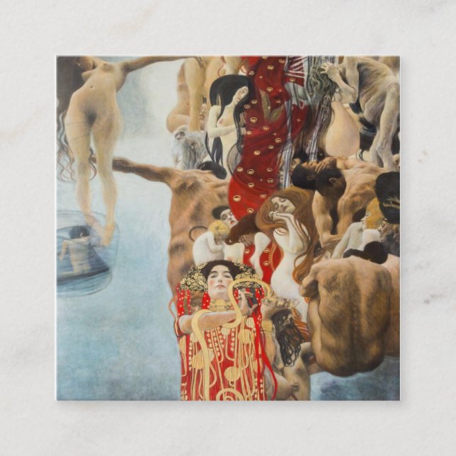 Tarjeta De Visita Cuadrada Medicina De Gustav Klimt (Anverso)