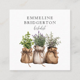 Tarjeta De Visita Cuadrada Medicina Natural Herbalista