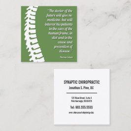 Tarjeta De Visita Cuadrada Médico del Chiropractor futuro del logotipo de la