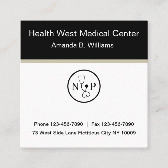 Tarjeta De Visita Cuadrada Médico médico de la enfermera (Anverso)