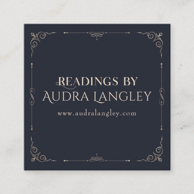 Tarjeta De Visita Cuadrada Medio Psíquico, Astrologer, Lector Tarot (Anverso)