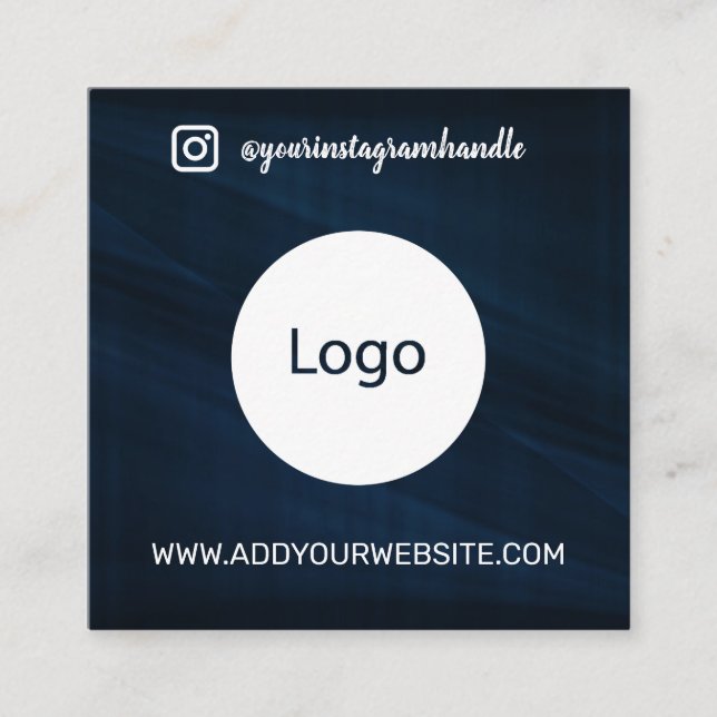 Tarjeta De Visita Cuadrada Medios sociales modernos agregan logo foto Código  (Anverso)