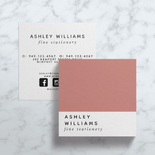 Tarjeta De Visita Cuadrada Medios sociales modernos y mínimos de Terra Cotta