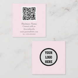 Tarjeta De Visita Cuadrada Medios sociales profesionales Código QR Rosado esc