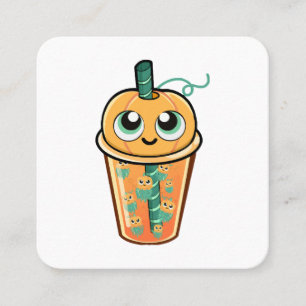 Tarjeta De Visita Cuadrada Medusa de Boba de Calabaza