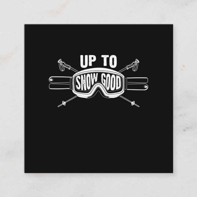 Tarjeta De Visita Cuadrada Mejor Regalo De Paseo En Esquí De Snowboard Hasta  (Anverso)