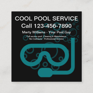 Tarjeta De Visita Cuadrada Mejor Servicio de Pool Moderno