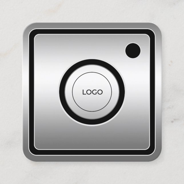 Tarjeta De Visita Cuadrada Metrallín falso inspirado en los medios sociales (Anverso)