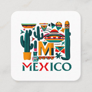 TARJETA DE VISITA CUADRADA MÉXICO