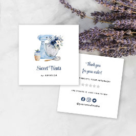 Tarjeta De Visita Cuadrada Mezclador azul Gracias