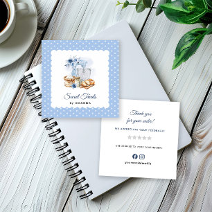 Tarjeta De Visita Cuadrada Mezclador Azul Panadería Artesanal Casera Gracias