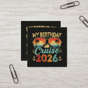 Tarjeta De Visita Cuadrada Mi Crucero 2026 Crucero de Fiesta Vacaciones