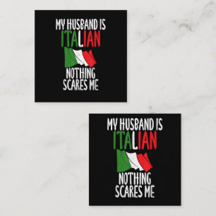 Tarjeta De Visita Cuadrada Mi marido es italiano nada me asusta