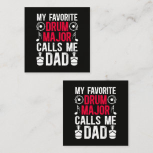 Tarjeta De Visita Cuadrada Mi papá mayor de tambor favorito de un tambor
