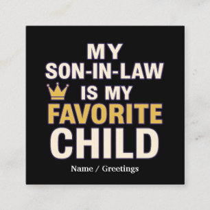 Tarjeta De Visita Cuadrada Mi yerno es mi familia graciosa favorita